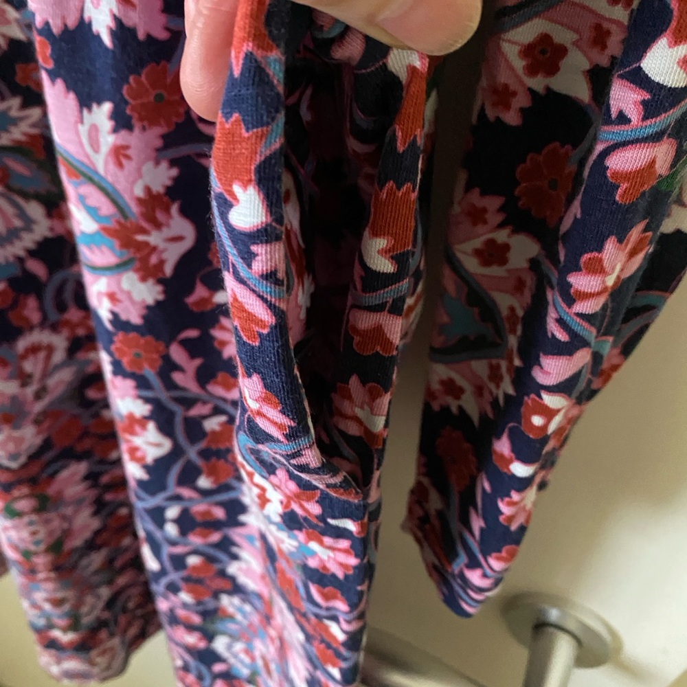 Boden Floral Jersey Midi Dress 10L | Long Sleeve V-Neck | Cotton TENCEL - Picture 7 of 11